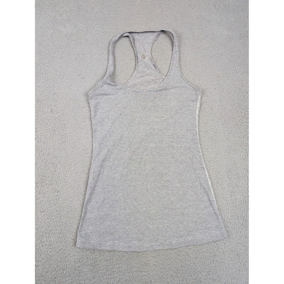 lululemon athletica Tops - Lululemon Tank Top Womens Gray White Stripe Racerback‎ Athletic Yoga Gym Shirt